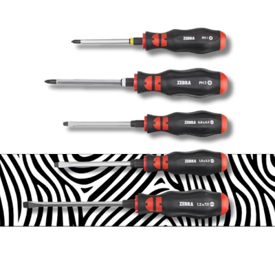 Limited edition screwdriver set, 5 piece, with hex bolster, striking cap and hexagon blade